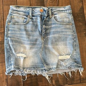 BKE Jean deconstructed mini skirt